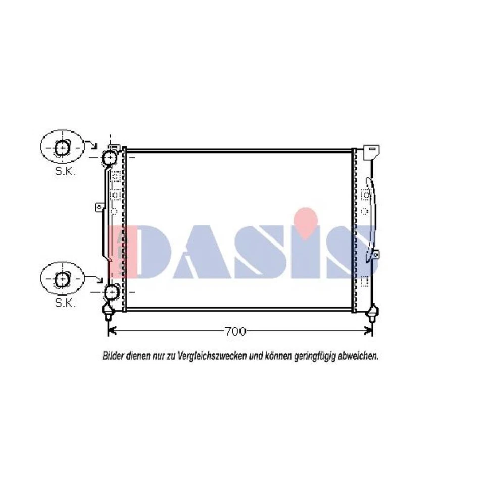 AKS DASIS Radiador Del Motor para VW Passat Variant 3B6 1.6 - Imagen 1 de 1