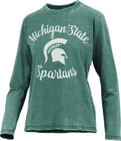 Women's Michigan State University Long Sleeve Tee Vintage LS TShirt Cover