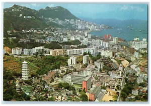 c1950's Tiger Balm Garden Overlooking Towards Victoria City Hong Kong Postcard - Picture 1 of 2
