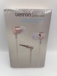Betron B550s Noise Isolating In-Ear Headphones Gold NEW
