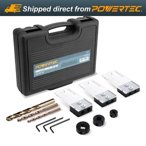POWERTEC Complete Doweling Jig Kit w/ 1/2",3/8",1/4" Cobalt M-35 Drill Bits - Picture 1 of 9
