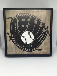 Baseball Glove Ball Wooden Wall Decor Open Road Brands Hobby Lobby Ready To Hang - Picture 1 of 3