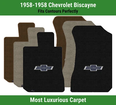 Alfombrillas delanteras Lloyd Luxe para Chevrolet Biscayne 58 con logotipo de pajarita centenaria Foto 1 de 4