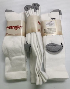 Wrangler Men’s Western Boot Socks, White, Large (men's shoe 9-13), 6 pairs - Picture 1 of 2