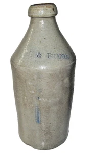 Antique Stoneware Beer/Soda Bottle Cobalt-highlighted "Kay & Francis" - Picture 1 of 10