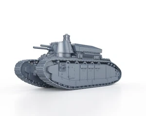 WWII - FRENCH CHAR FCM 2C NORMANDY - 1/48 1/56 1/72 1/87 1/100 3D PRINTED - Picture 1 of 4