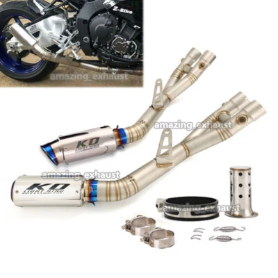 Para Yamaha YZF R1 R1M 2015-2024 Tubo de enlace medio 61 mm Silenciador escape Silenciador Puntas Foto 1 de 4