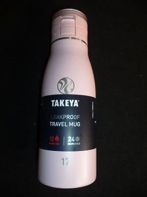 Takeya 17oz Insulated Stainless Steel Travel Mug Flip-Lock Spout Lid- Blush PINK - Image 1 of 4