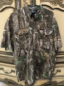Winchester Camo Shirt Realtree Mens Sz L Button Up Short Sleeve - Picture 1 of 7