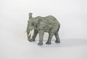 Vintage Collectible Elephant Figurine with MOP Tusks, African Safari Home Décor - Picture 1 of 5