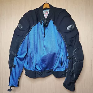 Joe Rocket Motorcycle Jacket Mens SZ 2XL Biking Racing Blue Mesh Armored Padded - Picture 1 of 14