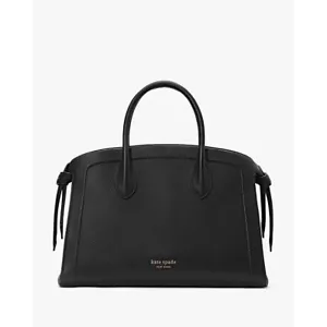Kate Spade Knott Satchel Pebbled Leather Top Handle Crossbody Bag Black - Picture 1 of 22