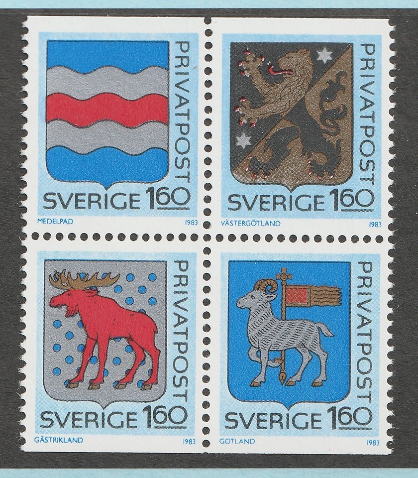1983 Sweden Sc# 1456-9 - Provincial Coat of Arms. MNH postage stamp set Cv$4 - Image 1 of 1