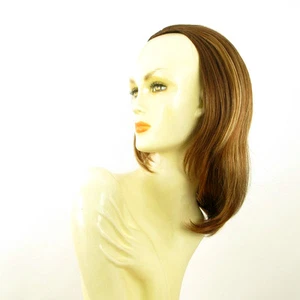 DT Half wig HairPiece coppery brown poly mesh light blonde 15.7 :21/6bt27b - Imagen 1 de 7