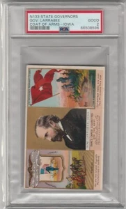 1888 N133 State Governors & Coat of Arms- Larrabee Iowa PSA 2 (GD) - Picture 1 of 2