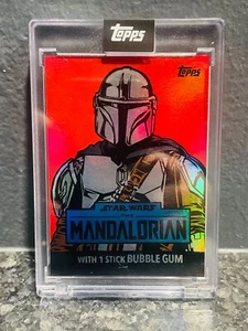 2022 Topps Star Wars Wrapper Art #6 The Mandalorian Rainbow Foil 63/99 by Blake - Picture 1 of 2