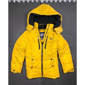 Reebok Boys Puffer Jacket Hooded Winter Coat Outerwear Yellow L (14/16) youth - Picture 1 of 10