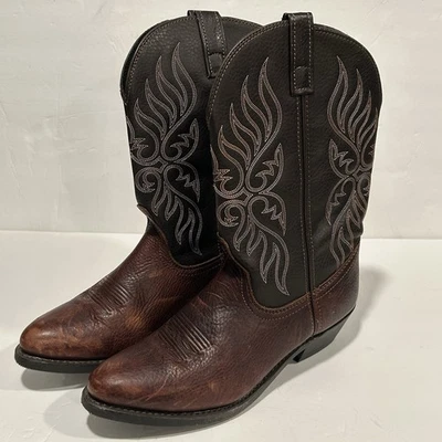 Laredo Kelli 铜水壶靴西部棕色皮革 5752 女式女牛仔 11 个月 — 第 1/4 张图片