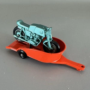 Vtg 1960s Matchbox Diecast Motorcycle/Orange Trailer HONDA Series #38 NEAR MINT - Picture 1 of 17
