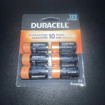Batería Duracell Litio 123 3V 035755 6 PK Foto 1 de 2