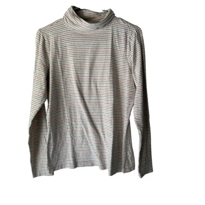 LL Bean рубашка женщин средний в полоску водолазка длинным рукавом многоцветный эластичной - Изображение 1 из 4