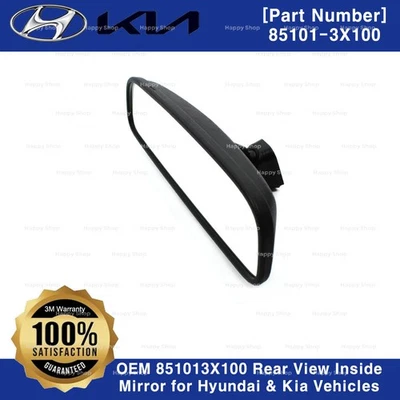 Genuine OEM 851013X100 Rear View Inside Mirror for Hyundai & Kia Vehicles - Image 1 of 2
