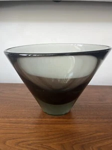 Holmegaard Glass Slant Centerpiece Bowl Per Lutken MCM Denmark - Picture 1 of 18