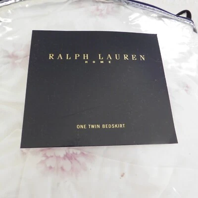 NEW Ralph Lauren Twin Solange Bed Skirt Ruffle White Lavender Floral 15" drop - Image 1 of 4