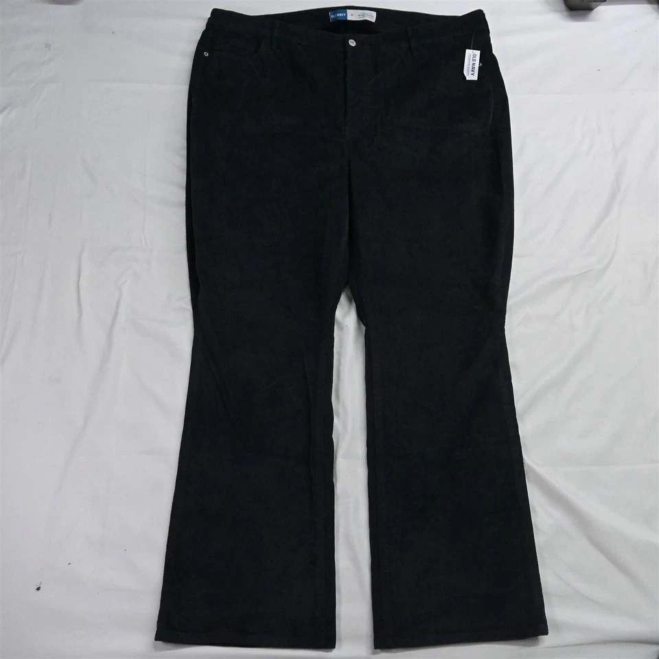 NUEVO Pantalones Old Navy 24 Azul Marino Pana Extra Alto Tiro Kicker Bootcut Cordones Foto 1 de 4