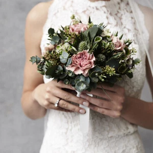 2 Sets Bouquet Holder Foam Floral Handle Hand Bouquet Holder for Bridal Fresh - Picture 1 of 12