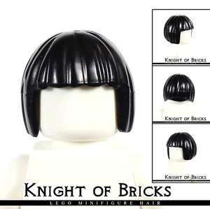 LEGO Minifigura Cabello NEGRO 62711 Mujer Niña Corto Bob Corte Ciudad - Imagen 1 de 6