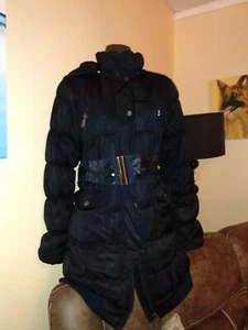 Silvia Heach Hooded Padded Parka Coat Navy Size Medium tk maxx  - Picture 1 of 7