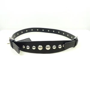 MANGO Taillengürtel Belt Nieten Gürtel Kunstleder Schwarz Silber Gr. L - Bild 1 von 2