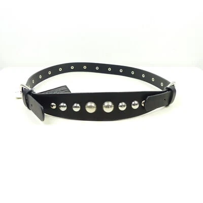 MANGO Taillengürtel Belt Nieten Gürtel Kunstleder Schwarz Silber Gr. L - Bild 1 von 2