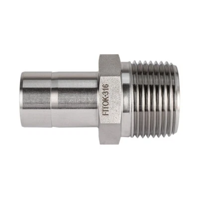 FITOK 316 SS Adapter 3/4 in Tube Stub x 3/4 Male NPT 5800 psi, SS-AM-FT12-NS12 - Image 1 of 4