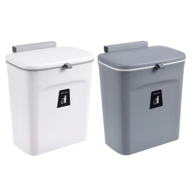 9L Tür Müll Abfall Eimer zum Einhängen Küchen Schränken Ordnung Spülen Mülleimer - Bild 1 von 4