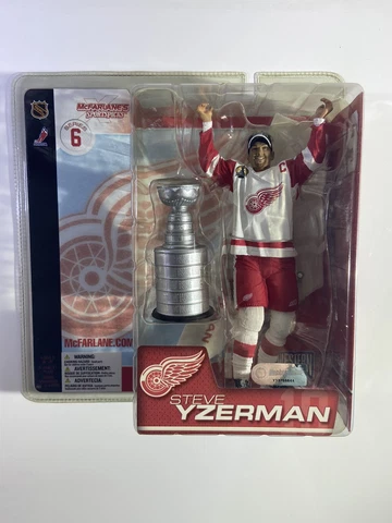 Steve Yzerman In White with Cup. Detroit Red Wings NHL McFarlane Series 6 Figure Cover
