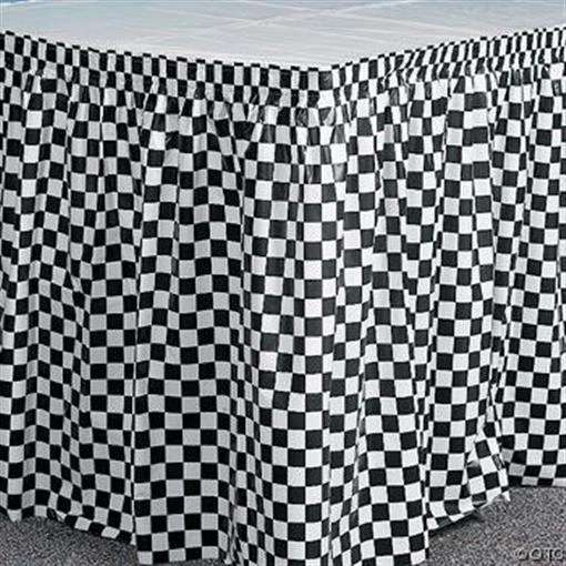 Zócalo de mesa a cuadros negro decoración de fiesta de carreras de coches Foto 1 de 1