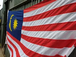 Ex Royal Navy Country Flag Stitched Malaysia National Flag Huge 140cm X 277cm - Picture 1 of 2