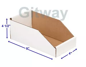 50 - 4"" x 9"" x 4 1/2"" Wellpappe Offene Platte Aufbewahrung Teile Mülleimer Behälter Boxen - Bild 1 von 1