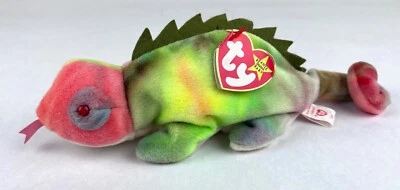 Ty Beanie 1997 Baby Iggy The Iguana Rainbow Plush Toy collectible retro - Image 1 of 4