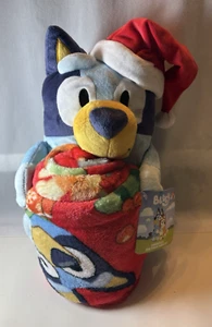 NUEVO 12" Navidad Bluey Hugger Almohada y Seda Touch Juego de Manta 40" x 50" - Imagen 1 de 2