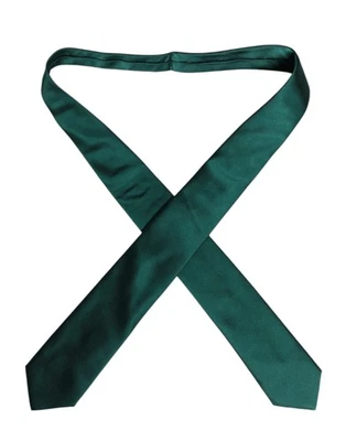 Auténtica corbata ajustable de algodón liso verde Dolce & Gabbana para hombre Foto 1 de 4