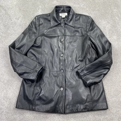 Brooks Brothers Jacket Womens Large Leather Button Front Blazer Coat Classic - Image 1 of 4