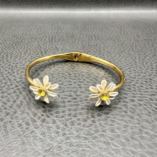 Bracciale margherita Kate Spade New York tono oro fiore bianco cristallo 7 pollici