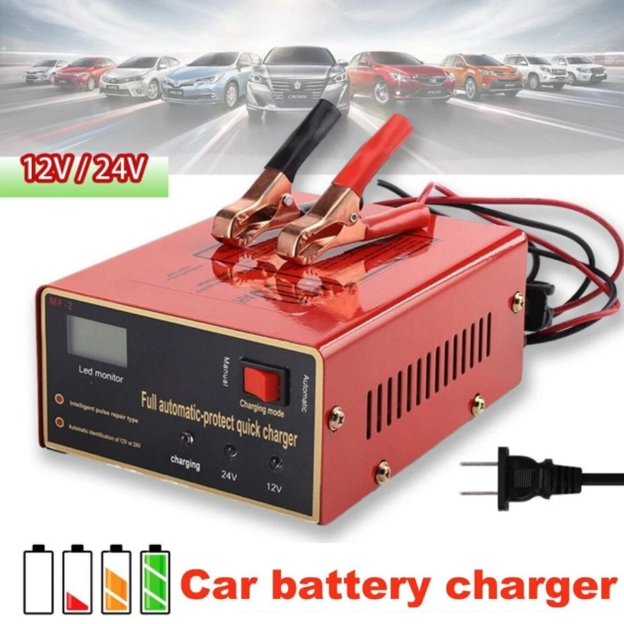 US Maintenance Free Battery Charger 12V/24V 10A 140W Output For Electric Car Pro - Image 1 of 4