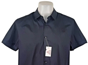 GUESS Mens Black S/S EVENING SHIRT Stretch - L - Chest 46" - RRP £65 - Picture 1 of 13