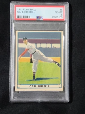 1941 Play Ball #6 Carl Hubbell PSA 6 Two Time M.V.P. All Star Legend Foto 1 de 2