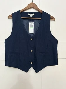 Hippie Rose Vest. Linen Size Large NWT - Picture 1 of 8