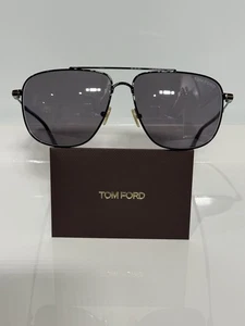 Gafas de sol Tom Ford Len TF815 01C negro metal aviador gris medio tinte - Imagen 1 de 8